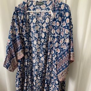 Long sleeve kimono robe beach cover up